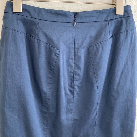 ETRO Silk Blend Pencil Shift Skirt Navy Size 38 - Picture 5 of 5
